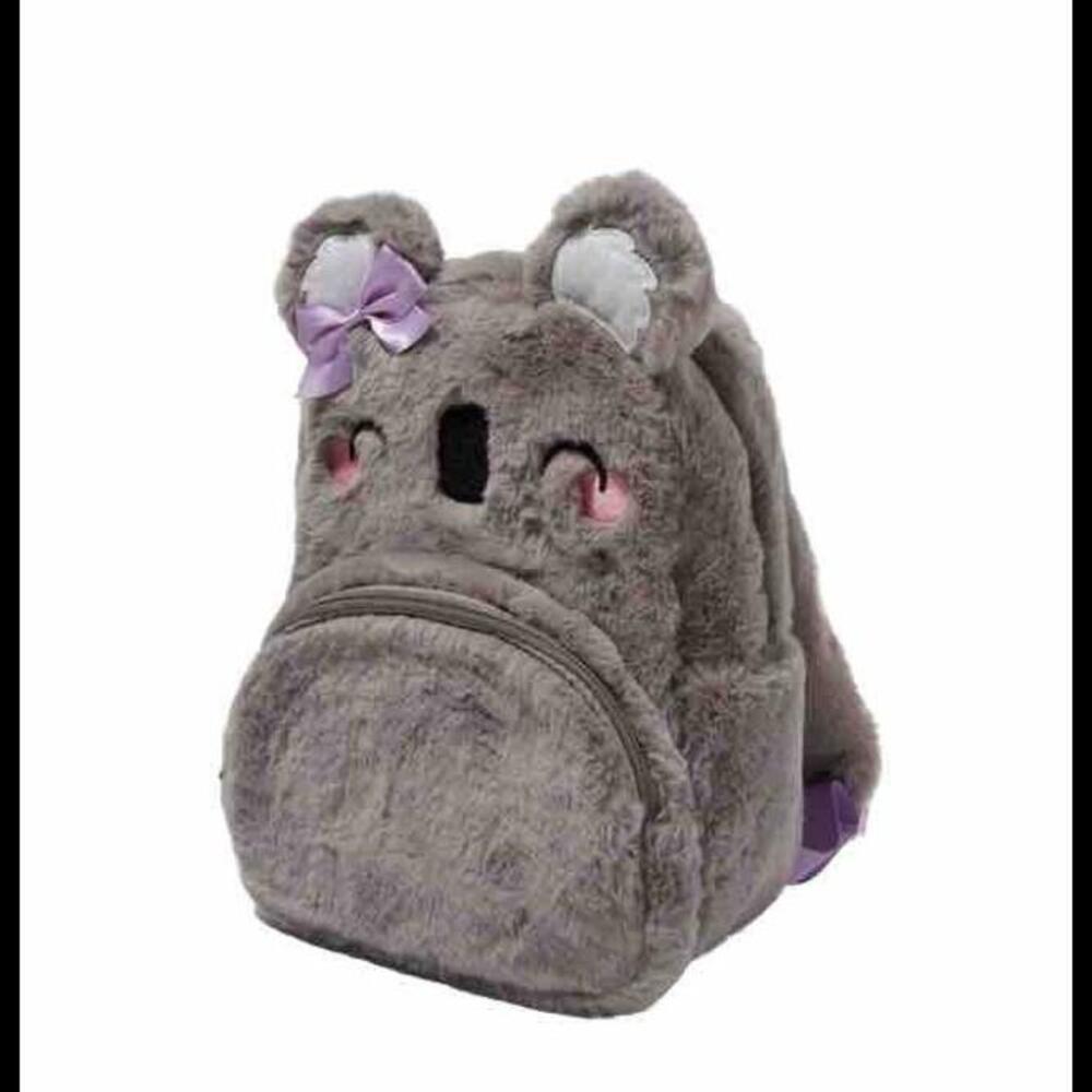 Claire's Club Furry Koala Purple Bow Mini Backpack New with Tags